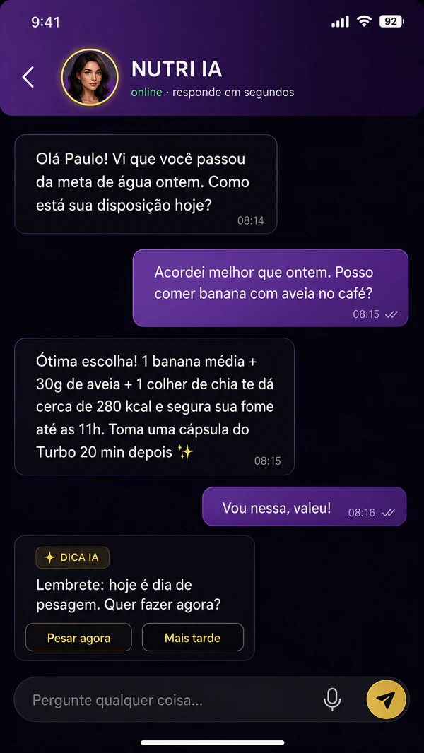 Chat com Nutri IA 24/7